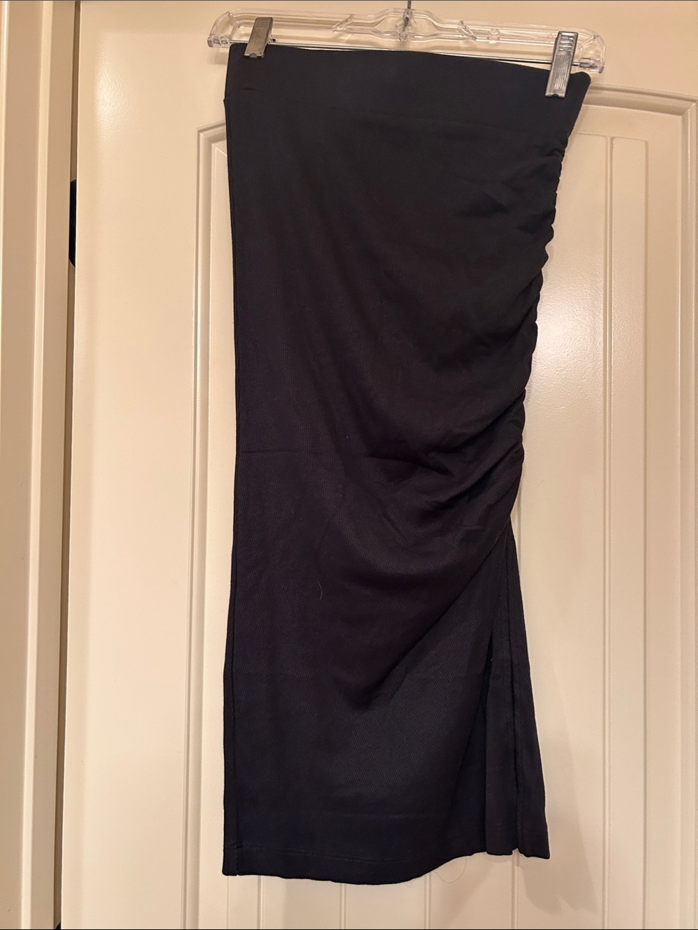 Michael Stars Black Midi Pencil Skirt with Side Ruching